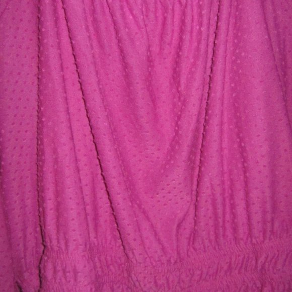 Plus Size 38/40 6X/7X Lane Bryant Pink Illiusion Top Square-Neck Blouse womens - Picture 4 of 5